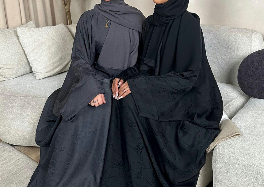 2025 Loriya Dubai Turkish Jacquard Maxi Dress for Muslim Women – Modest Middle Eastern Fashion