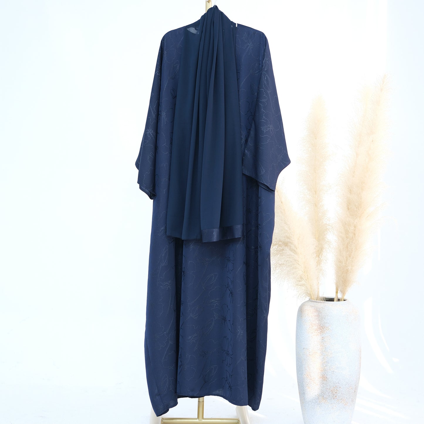 2025 Loriya Dubai Turkish Jacquard Maxi Dress for Muslim Women – Modest Middle Eastern Fashion