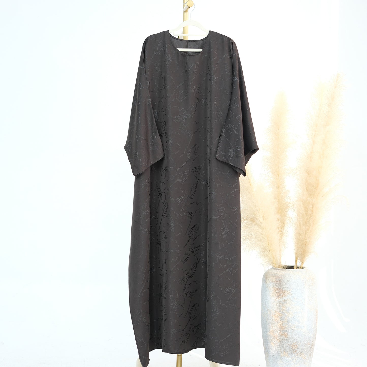 2025 Loriya Dubai Turkish Jacquard Maxi Dress for Muslim Women – Modest Middle Eastern Fashion